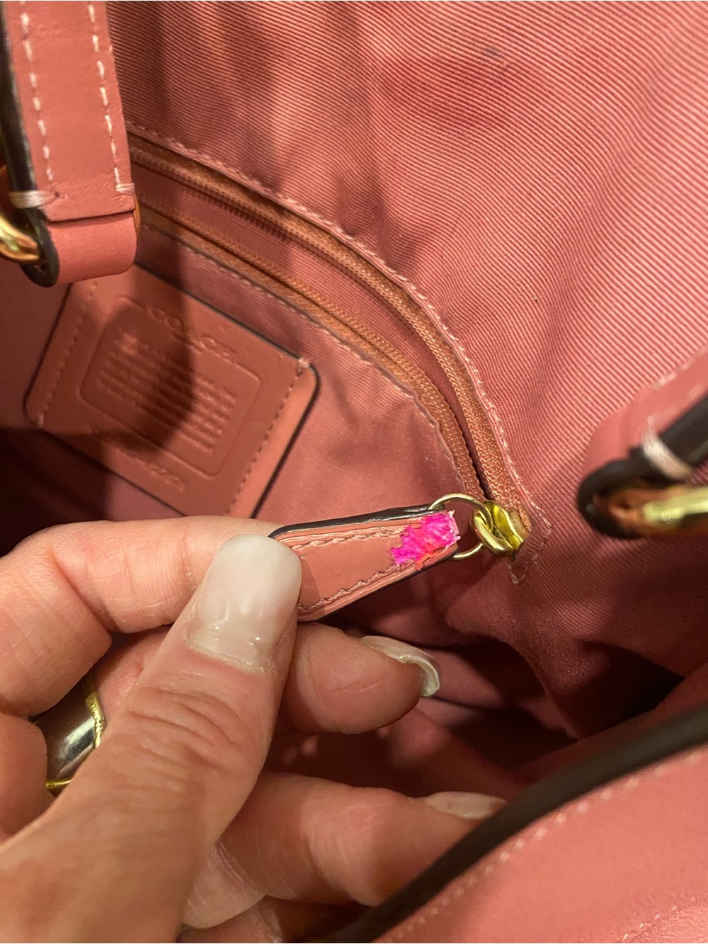 Coach Pink and Signature HandBag Purse - Picture 8 of 8